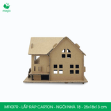  MFK07R - Nhà giấy lắp ráp bằng carton - Mẫu 18 - 25x18x13 cm 