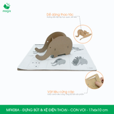  MFK08A - Đựng bút & kệ điện thoại lắp ráp carton - Con voi - 17x6x10 cm 
