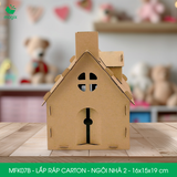  MFK07B - Nhà giấy lắp ráp bằng carton - Ngôi nhà 2 - 16x15x19 cm 