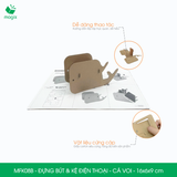  MFK08B - Đựng bút & kệ điện thoại lắp ráp carton - Cá voi - 16x6x9 cm 