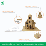  MFK07H - Nhà giấy lắp ráp bằng carton - Ngôi nhà 8 - 18x14x22 cm 