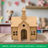  MFK07D - Nhà giấy lắp ráp bằng carton - Ngôi nhà 4 - 19x14x25 cm 
