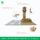  MFK07V - Nhà giấy lắp ráp bằng carton - Mẫu 22 - 19x10x29 cm 