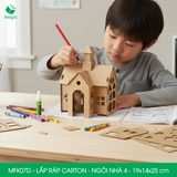  MFK07D - Nhà giấy lắp ráp bằng carton - Mẫu 4 - 19x14x25 cm 