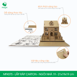  MFK07S - Nhà giấy lắp ráp bằng carton - Mẫu 19 - 21x19x19 cm 
