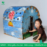  MFK01 - 101x84x78 cm - Nhà giấy carton lớn lắp ghép cho bé - Hình mái cong 