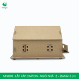 MFK07R - Nhà giấy lắp ráp bằng carton - Mẫu 18 - 25x18x13 cm 