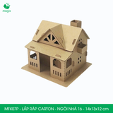  MFK07P - Nhà giấy lắp ráp bằng carton - Ngôi nhà 16 - 14x13x12 cm 