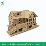  MFK07R - Nhà giấy lắp ráp bằng carton - Mẫu 18 - 25x18x13 cm 