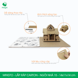  MFK07O - Nhà giấy lắp ráp bằng carton - Ngôi nhà 15 - 14x11x14 cm 