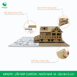  MFK07R - Nhà giấy lắp ráp bằng carton - Mẫu 18 - 25x18x13 cm 