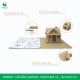  MFK07P - Nhà giấy lắp ráp bằng carton - Ngôi nhà 16 - 14x13x12 cm 