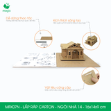  MFK07N - Nhà giấy lắp ráp bằng carton - Ngôi nhà 14 - 16x14x9 cm 