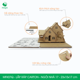  MFK07Q - Nhà giấy lắp ráp bằng carton - Ngôi nhà 17 - 23x15x17 cm 