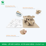  MFK06L - Xe tải hạng nặng lắp ráp bằng carton - 21x12x11 cm 