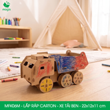  MFK06M - Xe tải tự đổ lắp ráp bằng carton - 22x12x11 cm 
