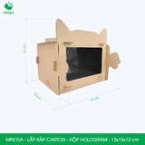  MFK10A - Hộp giấy chiếu phim Hologram - Hình mèo - 15x13x12 cm 