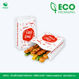  MFT21L - Combo 100 túi giấy đựng fastfood - Trắng - In đỏ - "fastfood delicious" - 20x13.5x5.5 cm 