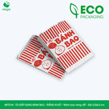  MFT21M - Combo 100 túi giấy đựng bánh bao - Trắng - In đỏ - "Bánh bao nóng hổi" - 20x13.5x5.5 cm 