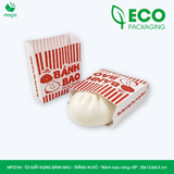  MFT21M - Combo 100 túi giấy đựng bánh bao - Trắng - In đỏ - "Bánh bao nóng hổi" - 20x13.5x5.5 cm 