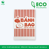  MFT21M - Combo 100 túi giấy đựng bánh bao - Trắng - In đỏ - "Bánh bao nóng hổi" - 20x13.5x5.5 cm 