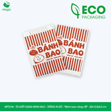  MFT21M - Combo 100 túi giấy đựng bánh bao - Trắng - In đỏ - "Bánh bao nóng hổi" - 20x13.5x5.5 cm 