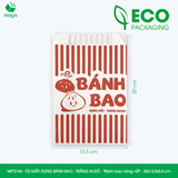  MFT21M - Combo 100 túi giấy đựng bánh bao - Trắng - In đỏ - "Bánh bao nóng hổi" - 20x13.5x5.5 cm 
