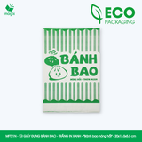  MFT21N - Combo 100 túi giấy đựng bánh bao - Trắng - In xanh - "Bánh bao nóng hổi" - 20x13.5x5.5 cm 