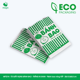  MFT21N - Combo 100 túi giấy đựng bánh bao - Trắng - In xanh - "Bánh bao nóng hổi" - 20x13.5x5.5 cm 