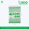  MFT21N - Combo 100 túi giấy đựng bánh bao - Trắng - In xanh - "Bánh bao nóng hổi" - 20x13.5x5.5 cm 