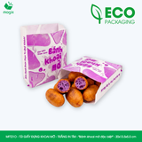  MFT21O - Combo 100 túi giấy đựng bánh khoai mỡ - Trắng - In tím - "Bánh khoai mỡ đặc biệt" - 20x13.5x5.5 cm 