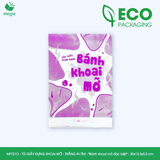  MFT21O - Combo 100 túi giấy đựng bánh khoai mỡ - Trắng - In tím - "Bánh khoai mỡ đặc biệt" - 20x13.5x5.5 cm 