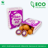  MFT21P - Combo 100 túi giấy đựng bánh khoai mỡ - Trắng - In tím - "Bánh khoai mỡ" - 20x13.5x5.5 cm 
