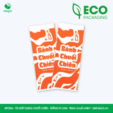  MFT24A - Combo 100 túi giấy đựng chuối chiên - Trắng - In cam - "Bánh chuối chiên" - 24x9.5x4.5 cm 