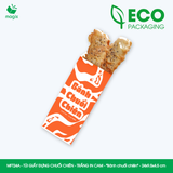  MFT24A - Combo 100 túi giấy đựng chuối chiên - Trắng - In cam - "Bánh chuối chiên" - 24x9.5x4.5 cm 