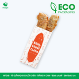  MFT24B - Combo 100 túi giấy đựng chuối chiên - Trắng - In cam - "Bánh chuối" - 24x9.5x4.5 cm 