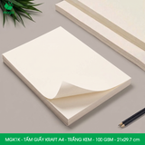  MGK1K - Combo 100 tấm giấy Kraft - Khổ A4 - Trắng kem - 21x29.7 cm 