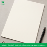  MGK2K - Combo 100 tấm giấy Kraft - Khổ A5 - Trắng kem - 14.8x21 cm 