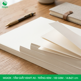  MGK2K - Combo 100 tấm giấy Kraft - Khổ A5 - Trắng kem - 14.8x21 cm 
