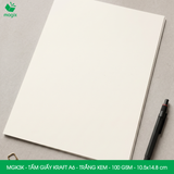  MGK3K - Combo 100 tấm giấy Kraft - Khổ A6 - Trắng kem - 10.5x14.8 cm 