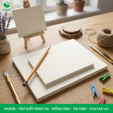  MGK3K - Combo 100 tấm giấy Kraft - Khổ A6 - Trắng kem - 10.5x14.8 cm 
