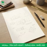  MGKxx - Combo 100 tấm giấy Kraft - Trắng kem - Nhiều size 