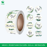  MSCK13 - 1 Cuộn Sticker Thank You tròn - Nhiều thiết kế - 2.5cm - [500 tem/cuộn] 
