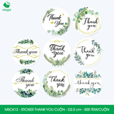  MSCK13 - 1 Cuộn Sticker Thank You tròn - Nhiều thiết kế - 2.5cm - [500 tem/cuộn] 