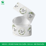  MSCK13 - 1 Cuộn Sticker Thank You tròn - Nhiều thiết kế - 2.5cm - [500 tem/cuộn] 