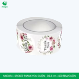  MSCK14 - 1 Cuộn Sticker Thank You tròn - Nhiều thiết kế - 2.5cm - [500 tem/cuộn] 