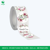  MSCK14 - 1 Cuộn Sticker Thank You tròn - Nhiều thiết kế - 2.5cm - [500 tem/cuộn] 