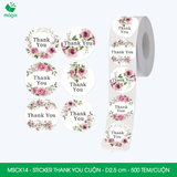  MSCK14 - 1 Cuộn Sticker Thank You tròn - Nhiều thiết kế - 2.5cm - [500 tem/cuộn] 