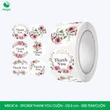  MSCK14 - 1 Cuộn Sticker Thank You tròn - Nhiều thiết kế - 2.5cm - [500 tem/cuộn] 