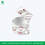  MSCK14 - 1 Cuộn Sticker Thank You tròn - Nhiều thiết kế - 2.5cm - [500 tem/cuộn] 